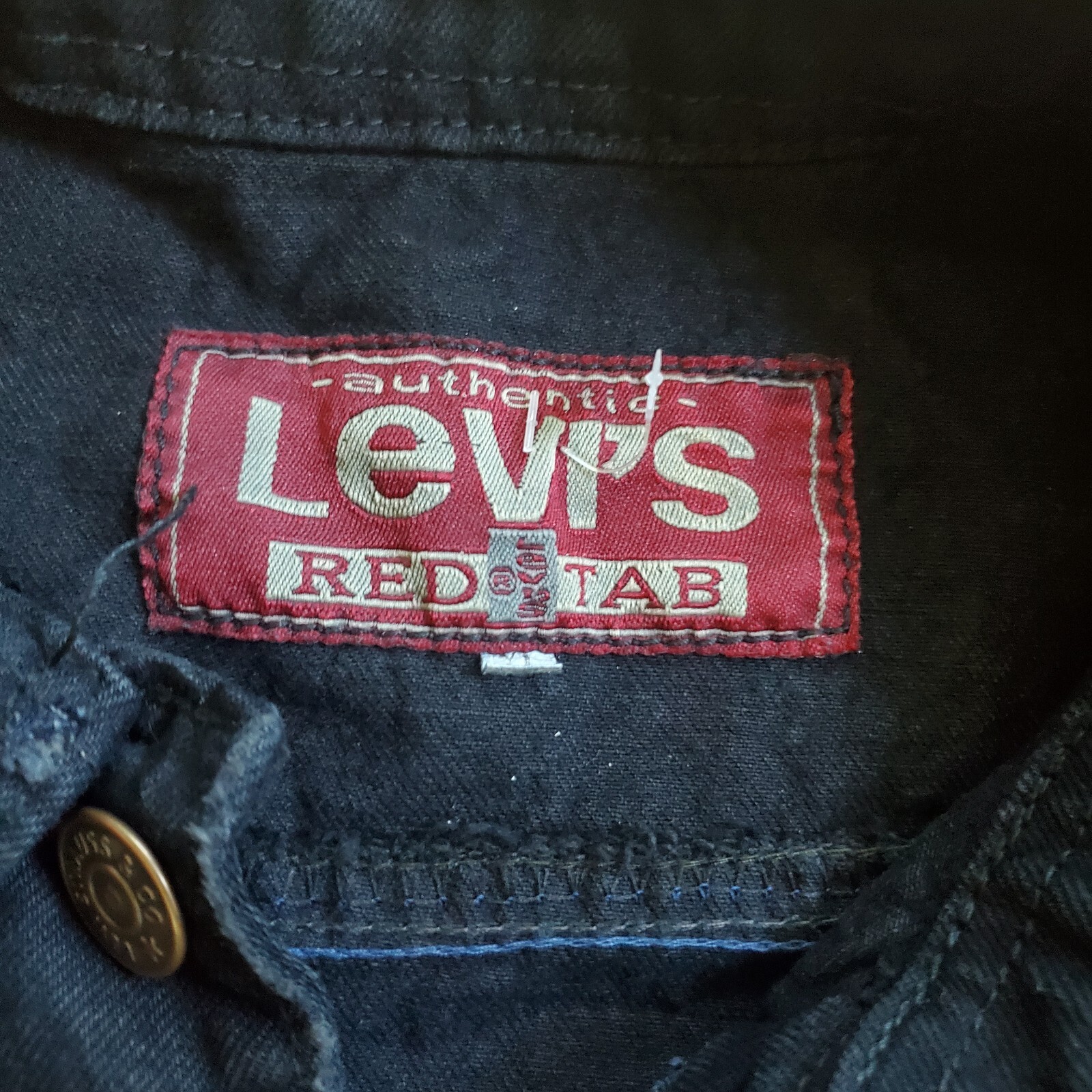 RARE! Vintage Mens Levi's Red Tab Denim Studded Distressed Black Jean