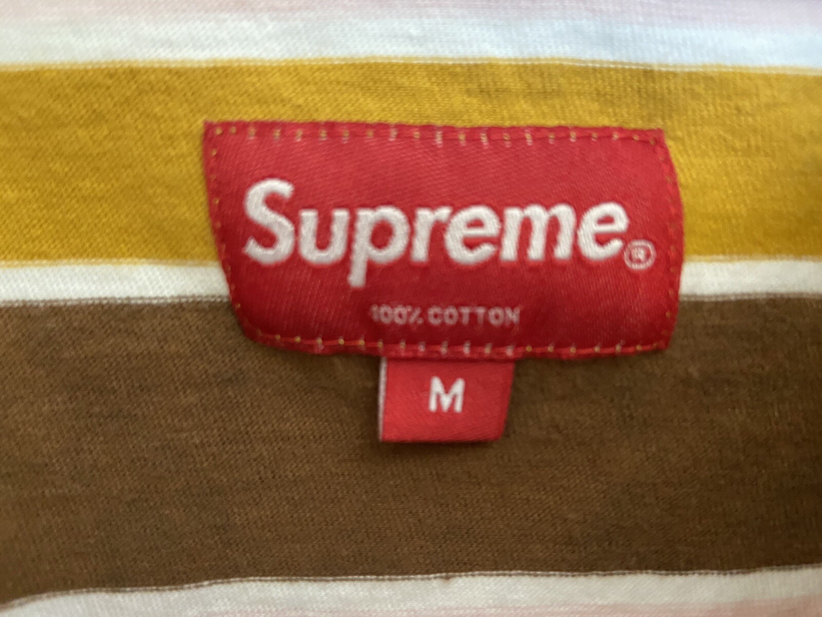 Authentic Supreme Multi-Colored Striped Polo 100%… - image 5