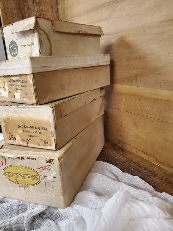 Lote de 4 cajas de exhibición de tienda general publicidad antigua vintage de 1900 Foto 3 de 4