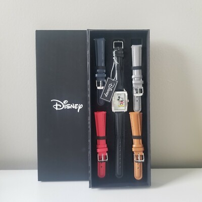 New Disney Mickey Mouse watch w/ 5 leather bands Disney Limited Edition Mickey Mouse Leather Watch Set 5  main image 2