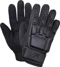 Black Armored Military Padded Molded Hard Back Tactical Gloves