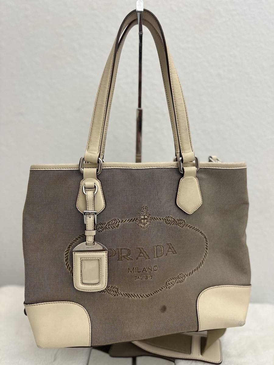 PRADA ジャガード トートバッグ PRADA Jacquard Logo Tote Corda Moro | eBay
