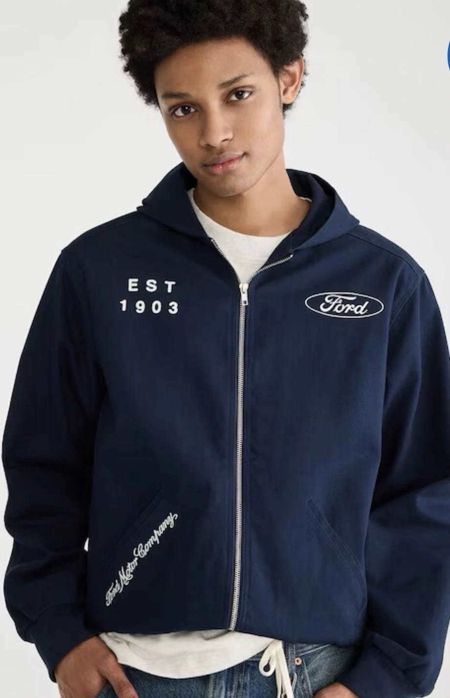 NEW! Ford Motor Company Jacket hooded full-zip jacket Large MSRP $120