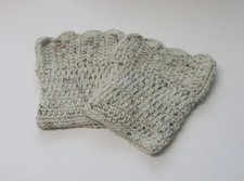 Boot Cuffs, Oatmeal Leg Warmers, Boot Toppers, Scallop Top Boot Cuffs