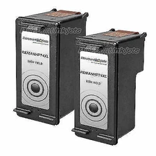 2 Reman CB336WN Ink Cartridge for HP #74XL BLACK HY PhotoSmart C4344 C5283 C5500