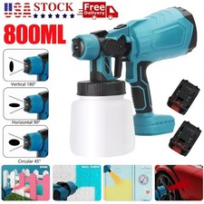 High Pressure Cordless Paint Sprayer Electric Airless HVLP Spray Gun w/2 Battery