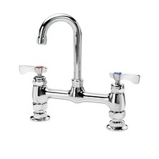 Krowne 8 in Royal Series Deck Mount Faucet w/ 3 1/2 in Gooseneck Spout