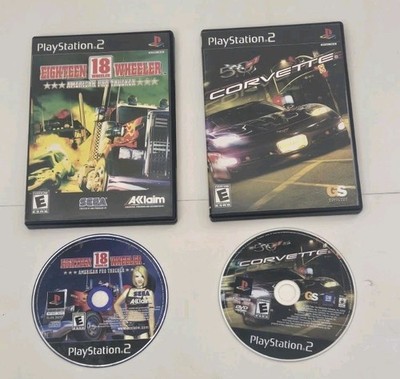 PS2 Game Lot CORVETTE & EIGHTEEN 18 WHEELER CIB 