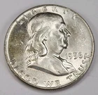 1956 P Franklin Half Dollar - Silver - AU - Almost Uncirculated