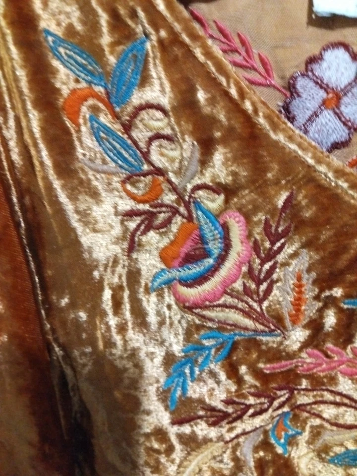 Pantalones de mezclilla Tru Luxe para mujer cuello en V bordado floral terciopelo talla M nuevos con etiquetas Foto 2 de 4