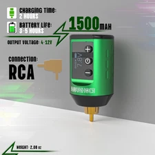 Wireless Tattoo Pen Kit Complete Rechargeable Machine with 1500Mah Power Supply