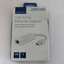 NEW Insignia USB 3.0 to Ethernet Adapter 1Gbps Fast Connector for Windows, MacOS