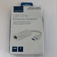NEW Insignia USB 3.0 to Ethernet Adapter 1Gbps Fast Connector for Windows, MacOS