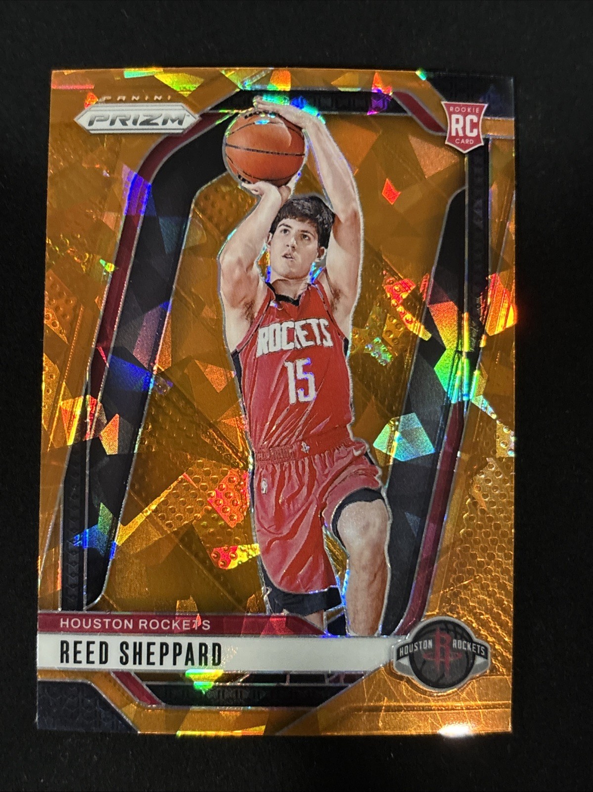 2024-25 Panini Prizm Reed Sheppard Rookie Orange Ice #268 Houston Rockets