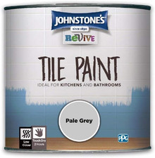 Johnstone's Revive Pale Grey Tile Paint - Gloss Finish, 750ml