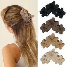 4PCS Large Flower Hair Claw Clips Non-Slip Matte Strong Hold for Thick Hair