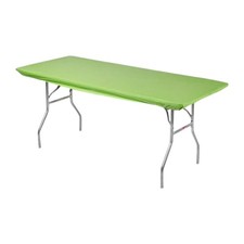 Kwik-Covers 6' Rectangle Plastic Table Covers 30" x 72", Bundle of 5 Lime Gr...