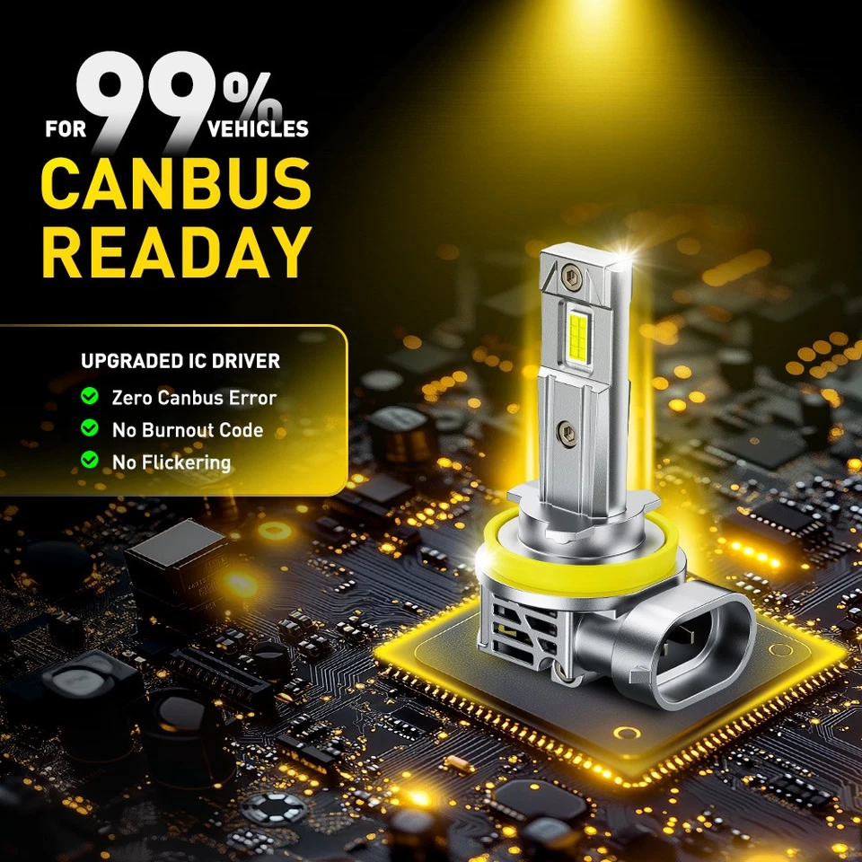 Kit de bombillas de faros LED AUXITO H11 H8 haz bajo súper brillante CANBUS devolución gratuita Foto 4 de 4