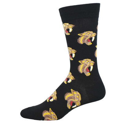 Socksmith Men's Crew Socks Sabertooth Lion Novelty Footwear
