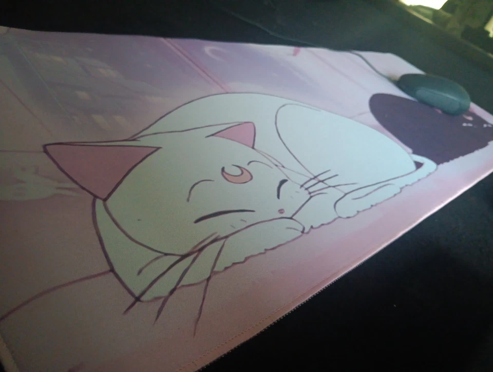 Alfombrilla de ratón grande 2 gatitos para dormir lindo diseño alfombrilla de escritorio para oficina hogar juegos Foto 3 de 3