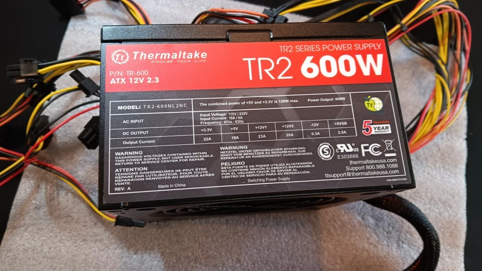Thermaltake TR2-600W 600W ATX Desktop Power Supply PSU - Image 2 of 4