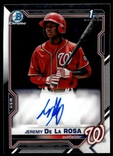 2021 Bowman Chrome Prospect Autographs 1ST Jeremy De La Rosa Auto #CPA-JDL