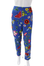 J. Mclaughlin Women's Hook Closure Flat Front Straight Leg Pants Floral Sz 12