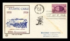 US COVER ATLANTIC CABLE 100TH ANNIVERSARY FDC SCOTT 1112 TRI COLOR CACHET