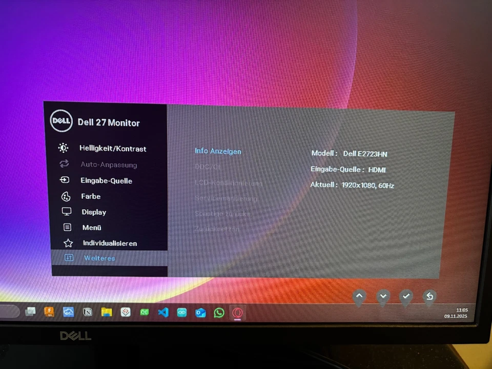Dell E2723HN 27" Full HD Monitor – IPS, 1080p, 5 ms, 60 Hz, HDMI/VGA - Bild 4 von 4