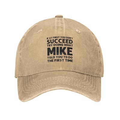SUCCEED MIKE Funny Letter Print Sun Hat Adjustable Unisex Baseball Cap