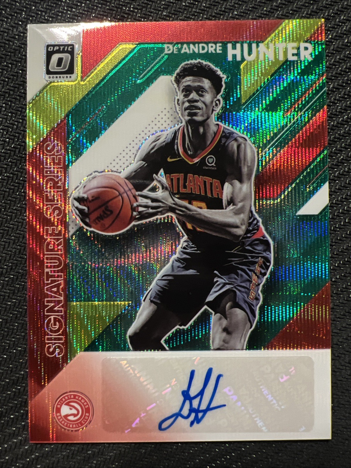 DE'ANDRE HUNTER Rookie Auto 2019-20 DONRUSS OPTIC SIGNATURE SERIES #SS-DHT Hawks