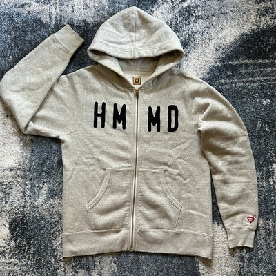 2018 HUMAN MADE HMMD GOLD YKK ZiP UP HOODiE SWEATSHiRT OATMEAL HEATHER GREY NiGO