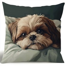 Shih Tzu Dog Pillow Cover Cute Pet Cushion Case fo Dog Lover Pillow NOT Included