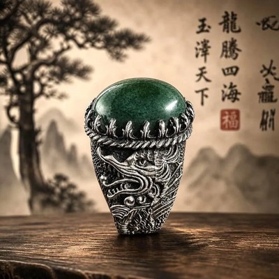 Vintage Chinese Export Dragon Ring in Sterling Silver
