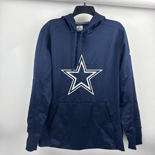 Dallas Cowboys Hoodie Mens Medium Blue Pullover NFL Football Nike Therma Fit