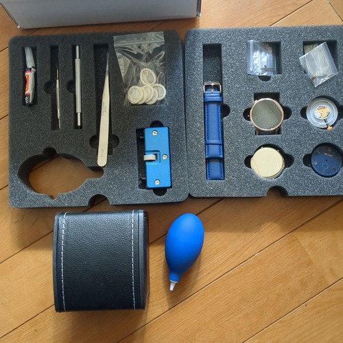 TIME CRAFT Watchmaking Kit with Navy Dial Tools and Parts From Japan