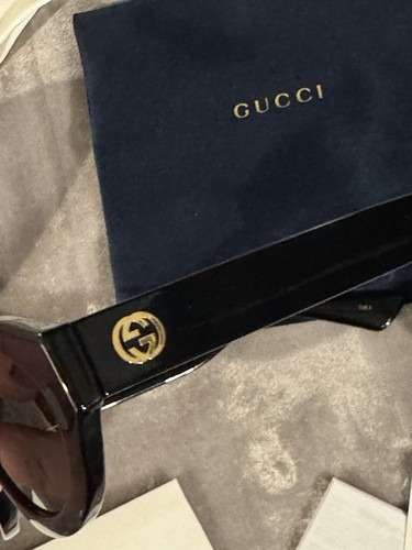 Gucci Sunglasses Geometric Men's/Women's Black/Gold Logo GG1579s Made In Italy. - Picture 4 of 8