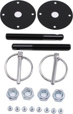 Universal Hood Pin Kit Steel Hood Pin Lock Clip with Racing Lanyard Flip Over