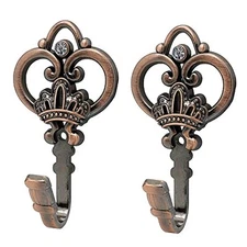 Crown Curtain Wall Hooks - Household Clothes Hanging Hooks, Window Red Copper