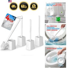 Toilet Bowl Brush Set 4 Pack with Holders Bathroom Cleaning Supplies