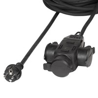IP44 Outdoor-VerläNgerungskabel, 3 Schuko-Steckdosen, 10M