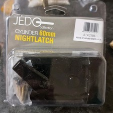 Black Front Door JEDO Standard Night Latch 60mm Backset Black Finish JL5021