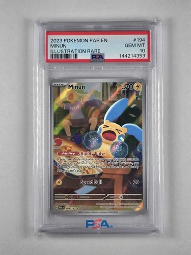 PSA 10 Minun 194/182 Illustration Rare Paradox Rift English Pokemon 2023 💎
