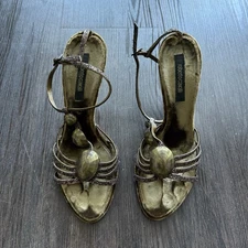 Vintage Roberto Cavalli Brown Glitter Heels