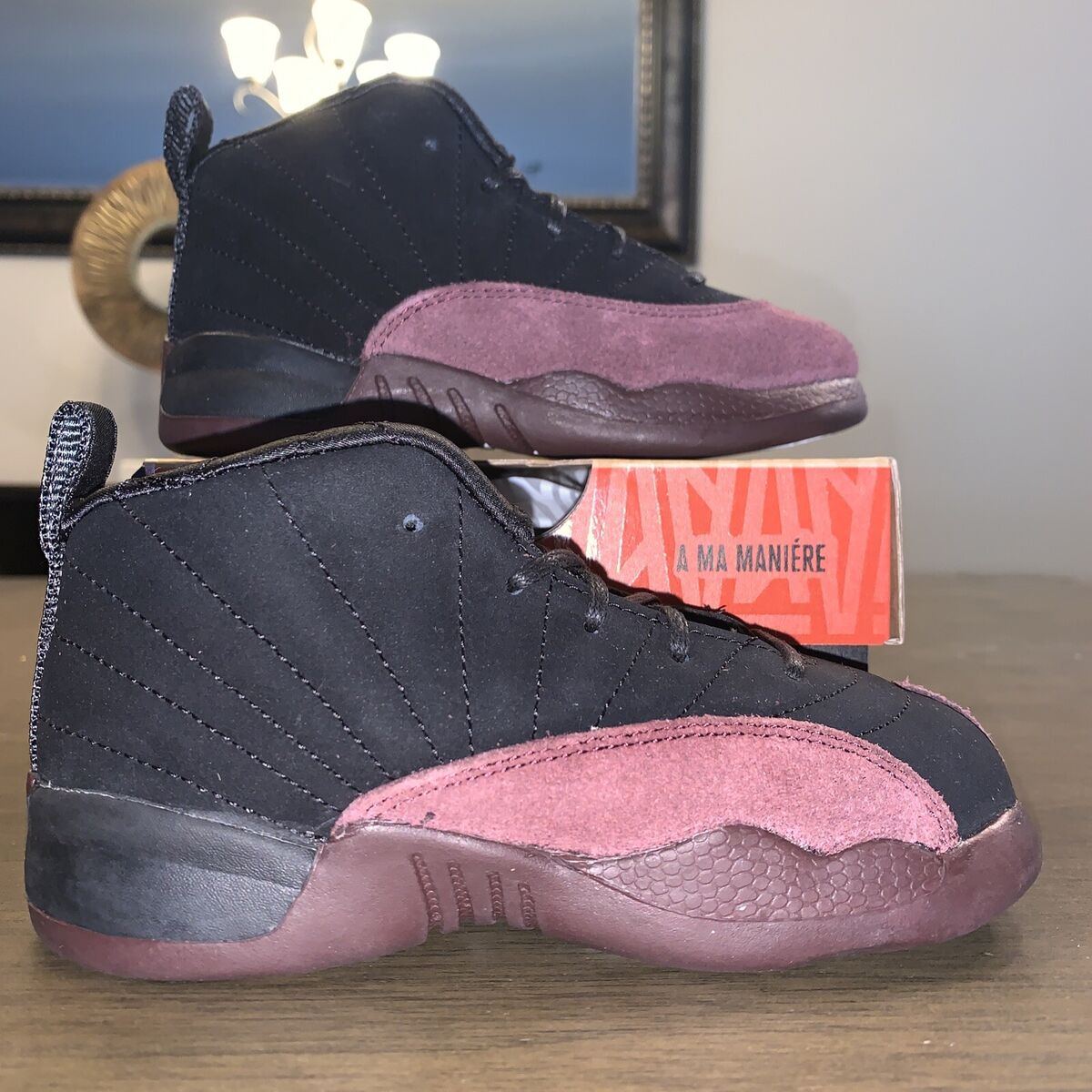 AIR JORDAN 12 RETRO SP x A MA MANIERE BLACK SZ 10C FB2687 AIR JORDAN 12 RETRO SP x A MA MANIERE BLACK SZ 10C FB2687