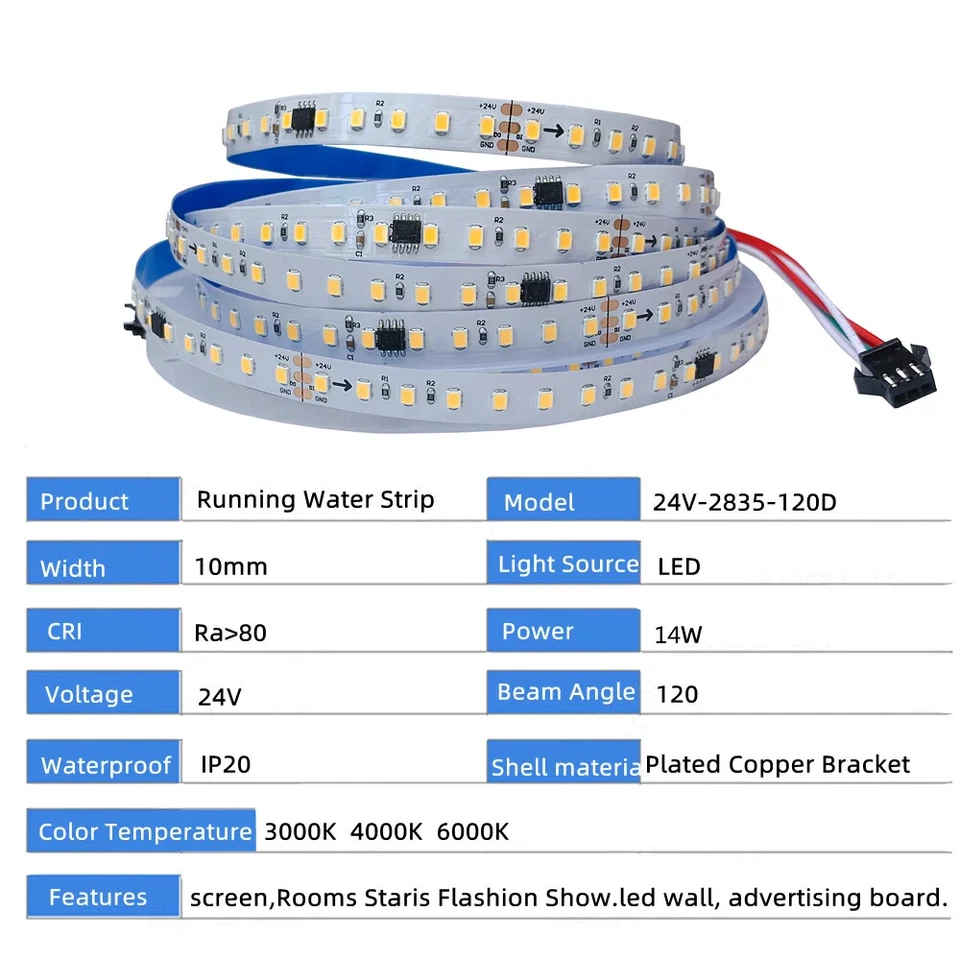 DC24 WS2811 SMD Horse Race 10M 20M 30M 40M Running Water Flowing LED Strip Light - Image 3 of 4