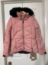 Rossignol Women’s Medium Full-Zip Hooded STACI PEARLY SKI JACKET Cooper Pink