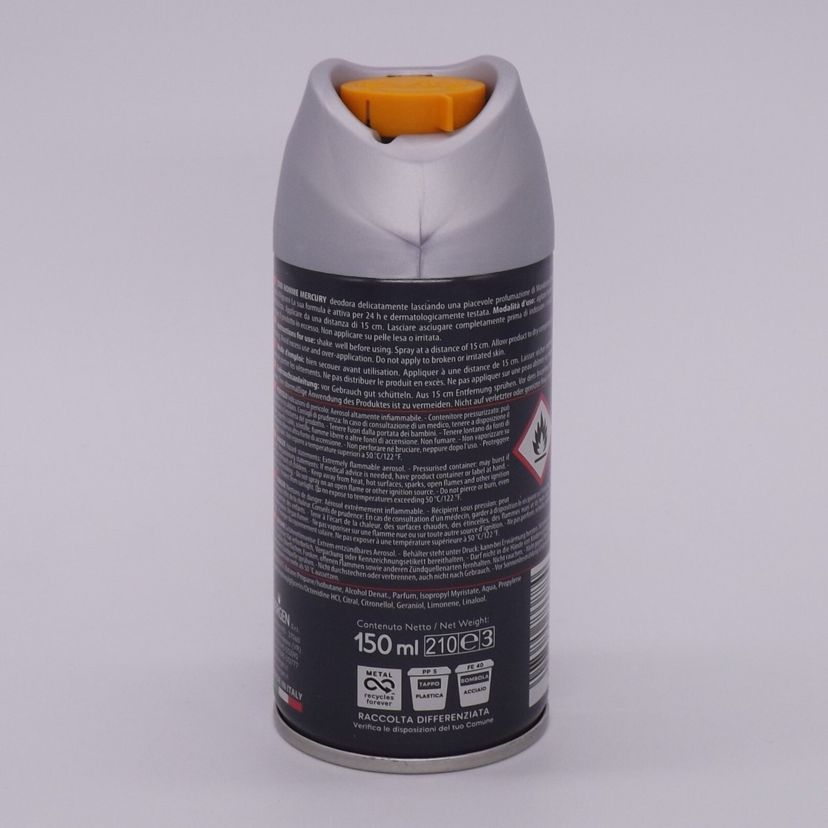 EVIN Homme Deodorant Spray Für Herren – Duft Grüne Mandarine & Zitrusholz, 24h Schutz, 6x150 Ml