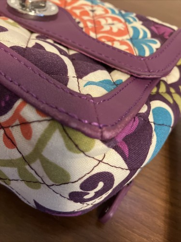 Vera Bradley Retired Plum Crazy Floral Crossbody Turn Lock Purse - Picture 11 of 14