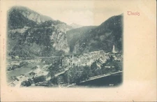 SWITZERLAND Thusis 3D relief litho PC 1900s
